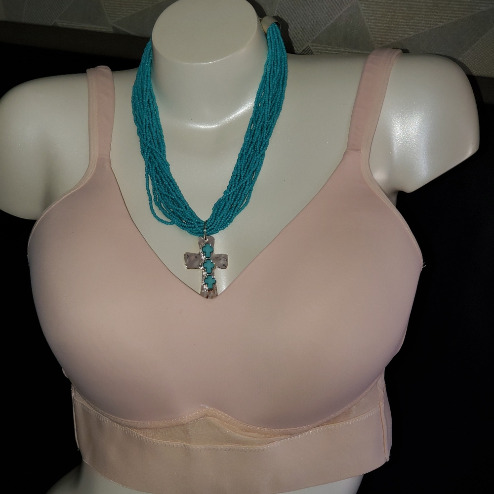 New Rhonda Shear Molded Cup Mesh X Back Bra L